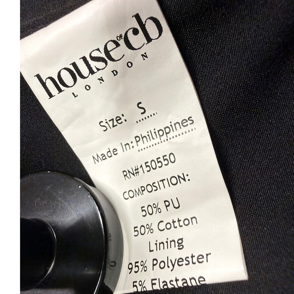 House of CB Corset Womens S Black Saffira Vegan Leather Ruched Bustier NWT Top - Picture 3 of 6